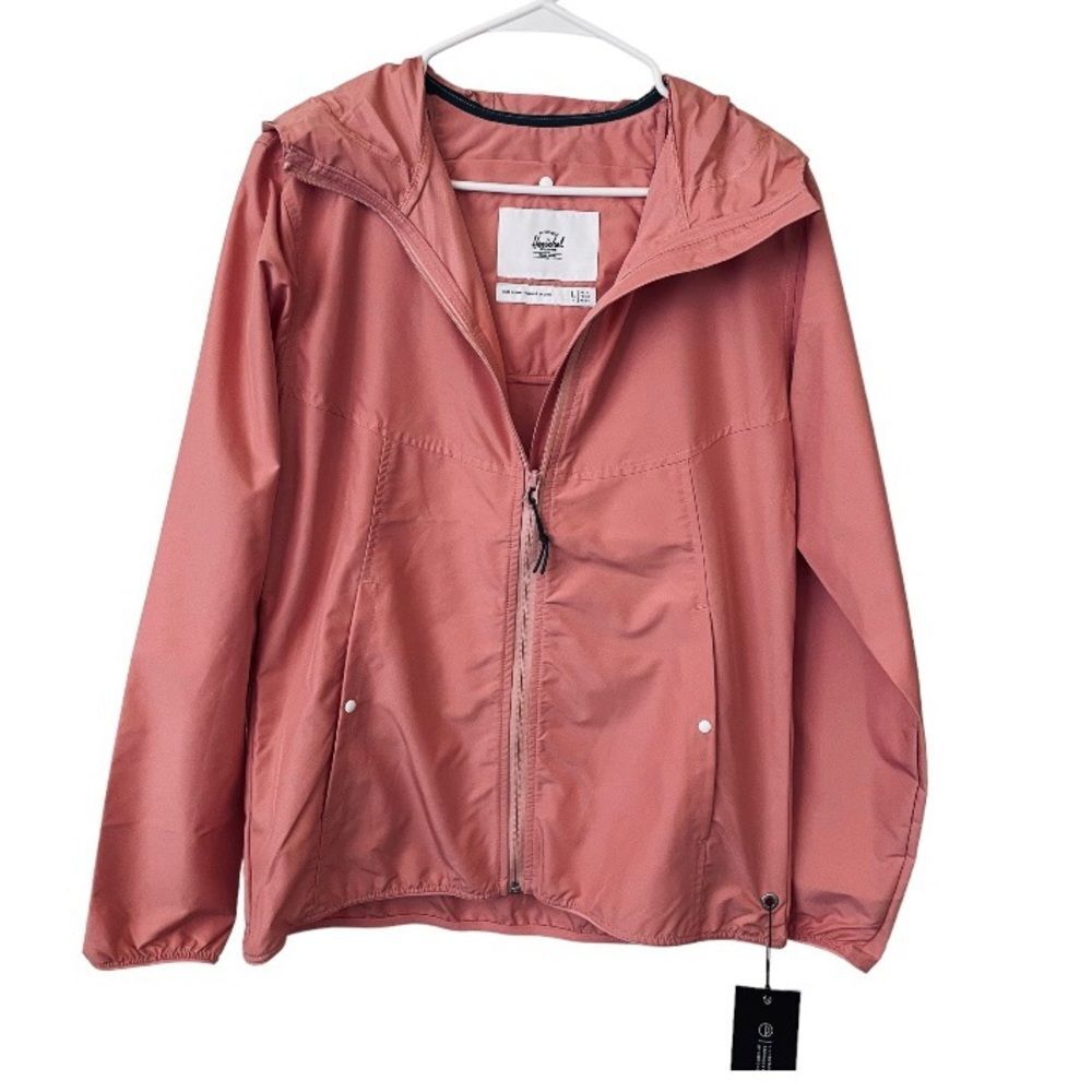 Herschel pink women’s hoodie jacket size LARGE New